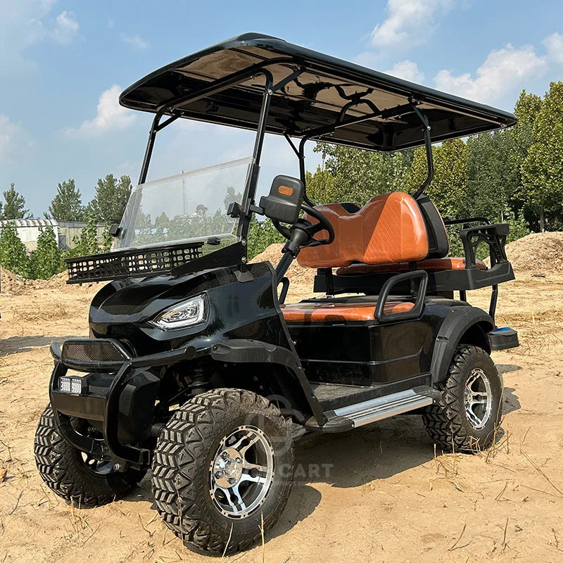 Voiturette de golf électrique tout-terrain 4 places moteur 4 kW noire