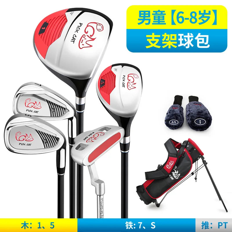 Set de golf enfant – version noire et rouge, 6 à 8 ans
