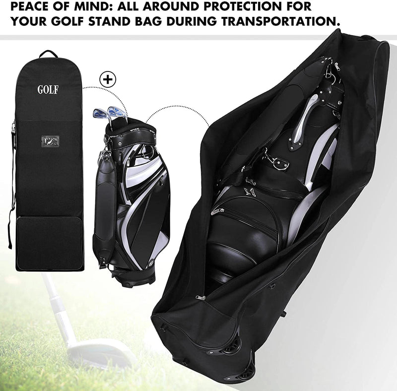 Housse de voyage golf souple – sac de golf glissé à l'intérieur de la housse ouverte