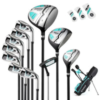 Set de golf complet femme – driver, bois, fers, putter, couvre-clubs et sac
