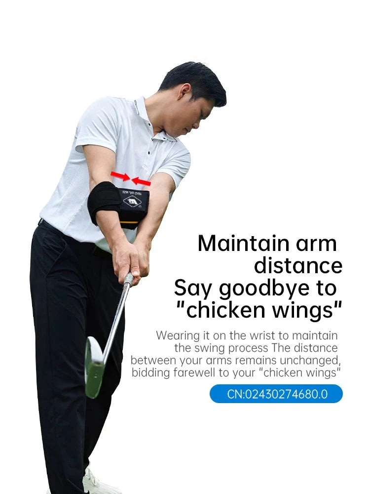 Aide au swing de golf à sangle de bras – bras maintenus à distance pendant le swing