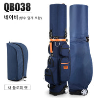 Sac de golf de voyage à roulettes – coloris bleu marine avec housse de pluie