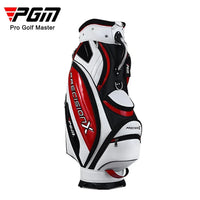 Sac de golf tour en microfibre – sac blanc, rouge et noir en perspective avec ses poches zippées