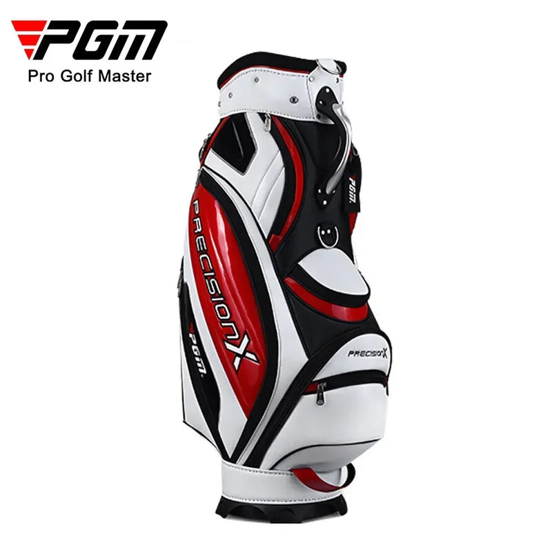 Sac de golf tour en microfibre – sac blanc, rouge et noir en perspective avec ses poches zippées
