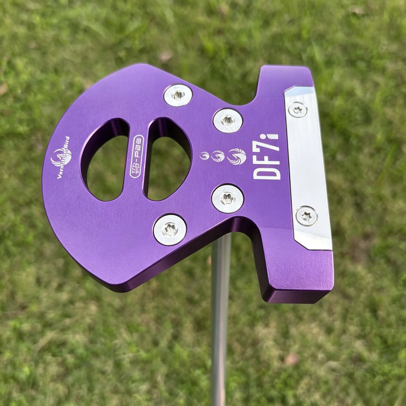 Putter maillet aluminium – tête violette vue de dessus