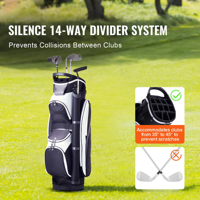 Sac de golf chariot – système de 14 compartiments qui sépare les clubs