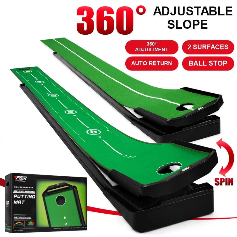 Tapis de putting intérieur 3 m avec retour de balle et pente réglable