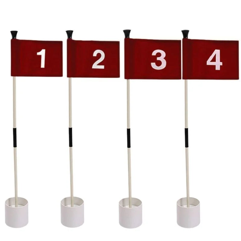 Drapeau putting green avec trou amovible, lot de 3 ou 4 pour jardin