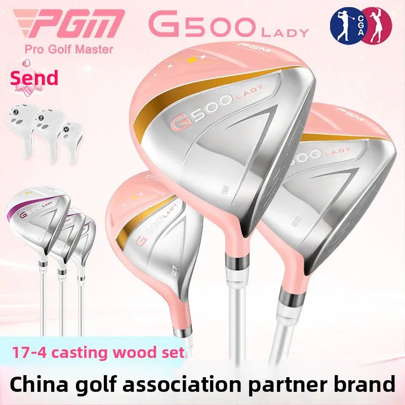 Driver de golf femme rose ou violet, bois n°3, n°5 et hybride à la pièce