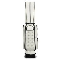 Sac de golf tour à roulettes – vue de dos avec capot fermé et roues