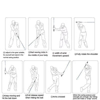 Bâton de swing golf sonore – schéma du mouvement en huit étapes