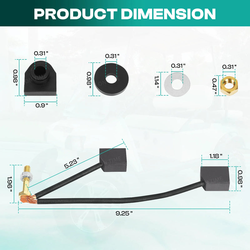 Kit de balais de moteur – dimensions des balais, des bagues et des câbles