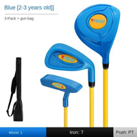 Set de golf enfant – set bleu pour 2 à 3 ans avec bois, fer 7, putter et sac