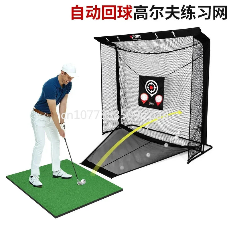 Filet de golf avec retour de balles – trajectoire de la balle renvoyée vers le golfeur