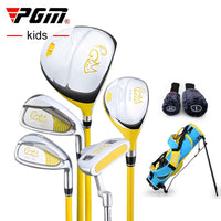 Set de golf enfant – clubs jaunes, couvre-clubs et sac bleu
