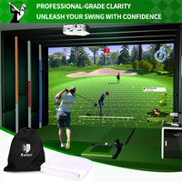 Écran d'impact de simulateur de golf – salle de simulateur avec projecteur et sac de rangement