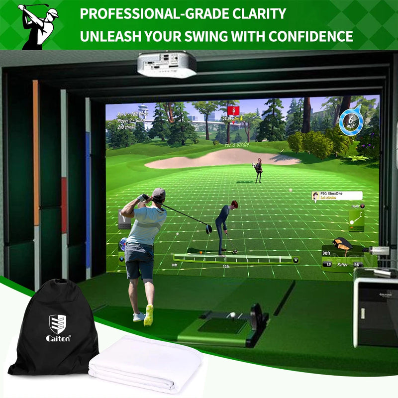 Écran d'impact de simulateur de golf – salle de simulateur avec projecteur et sac de rangement
