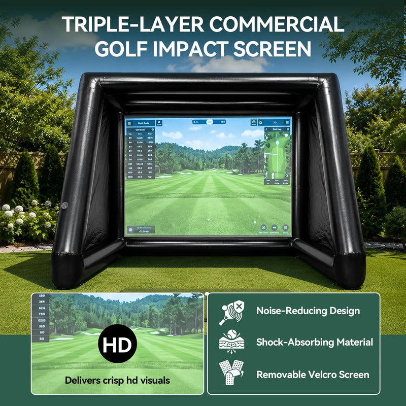 Tente de golf gonflable – écran d'impact commercial à trois couches