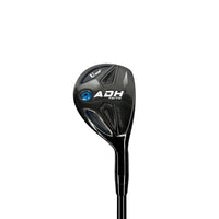 Hybride golf noir – tête à accent bleu vue de trois quarts