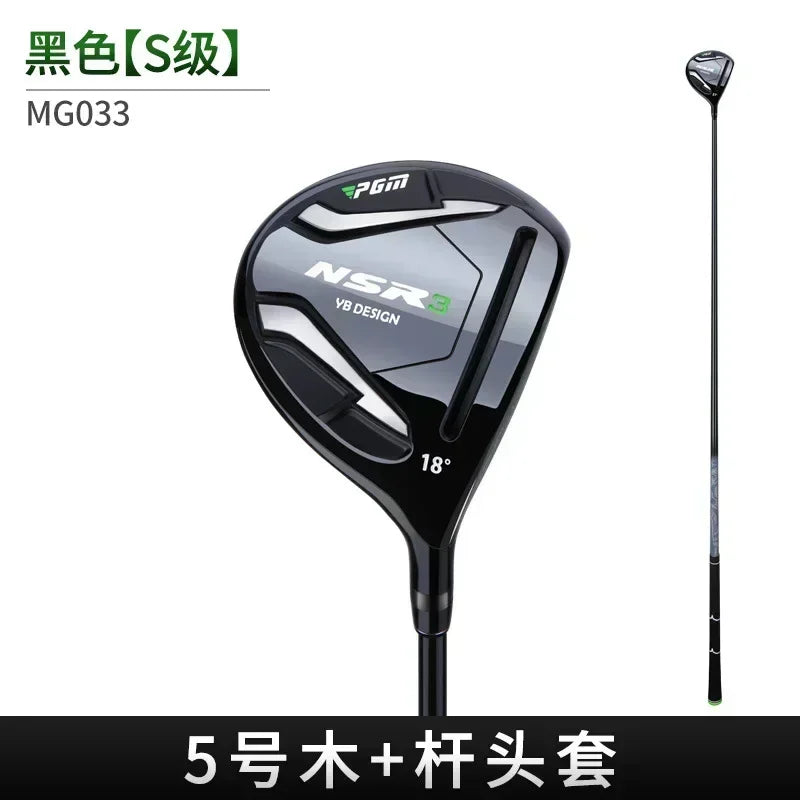 Driver, bois et hybride droitier – bois 5 noir à 18°, flex Stiff