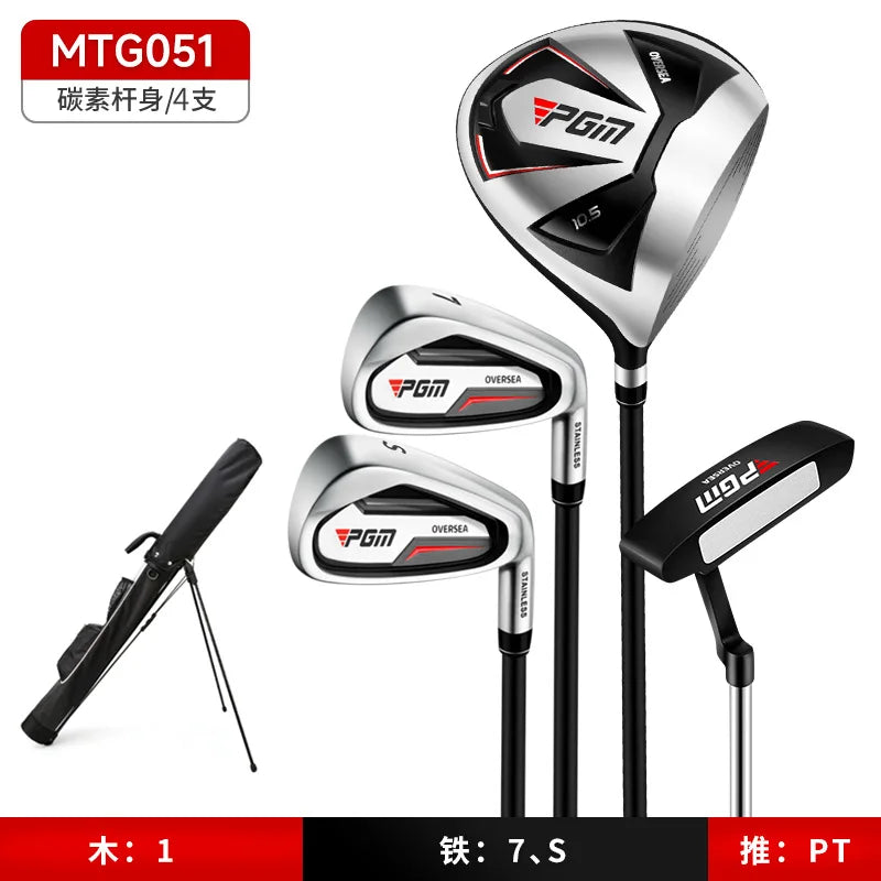 Set de golf complet homme 4 clubs avec sac, droitier ou gaucher