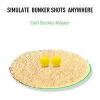 Tapis de bunker golf rond – tapis texturé avec ses deux balles souples jaunes