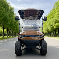 Voiturette de golf électrique moteur AC 4 kW – vue de face avec pare-brise et phares