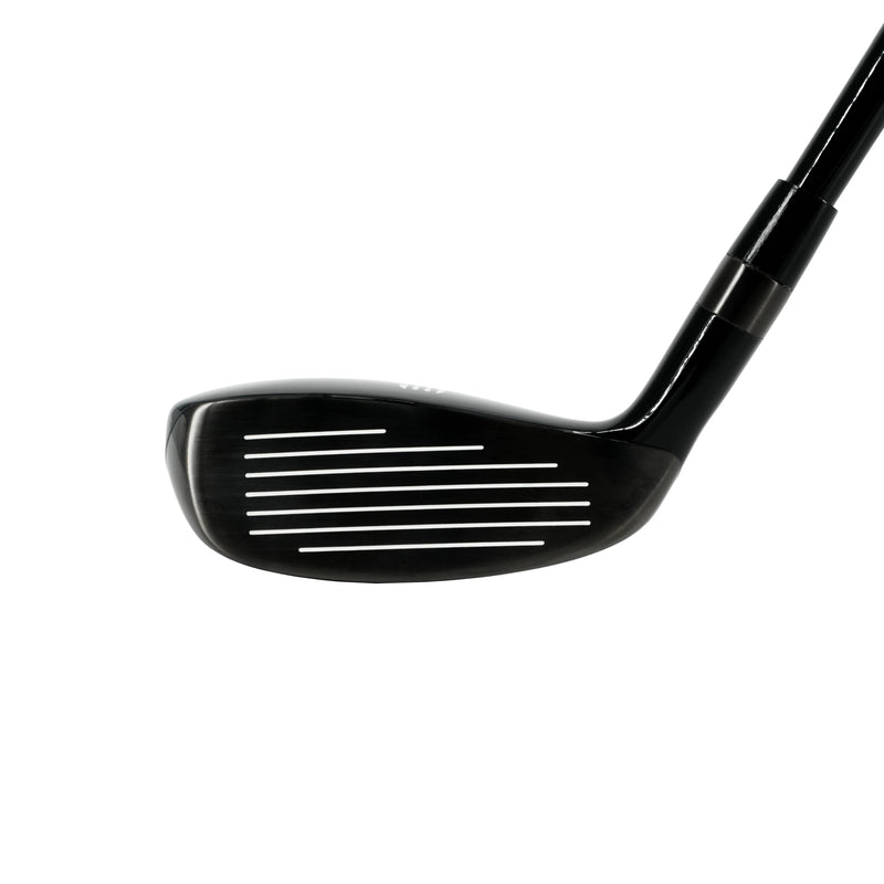 Hybride golf noir – face striée vue de dessus avec le manche