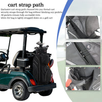Sac de golf chariot 14 compartiments – passage de sangle de chariot, sac fixé à l'arrière d'une voiturette