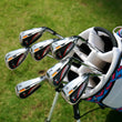 Série de 7 fers de golf dos creux droitier, manche acier