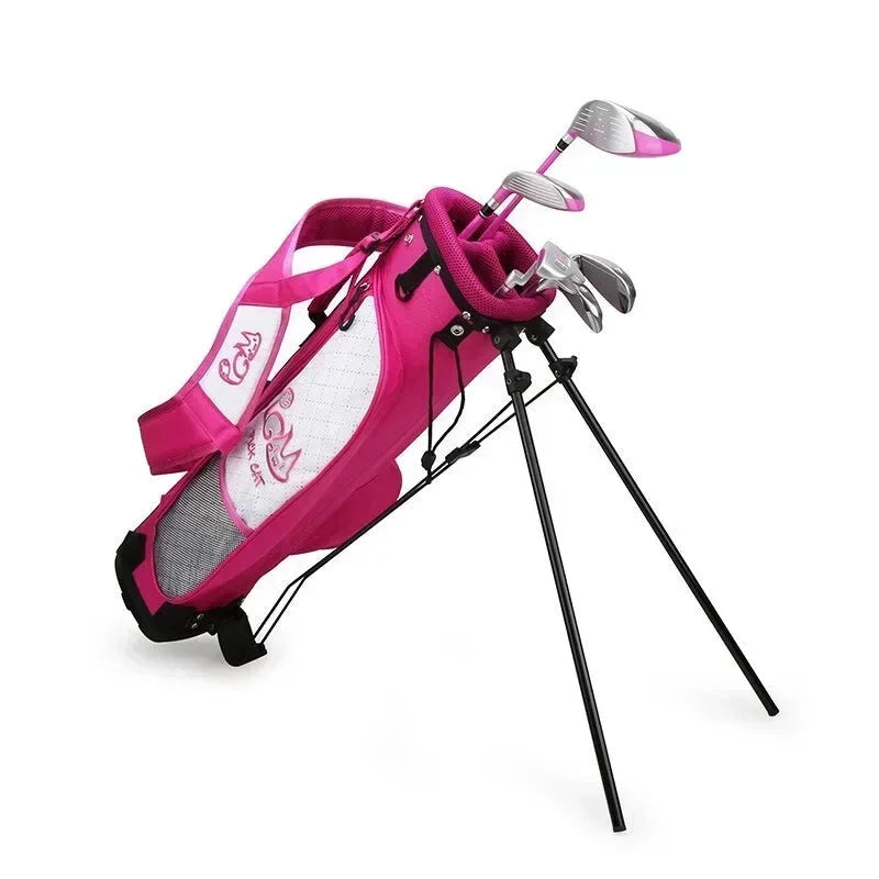 Sac de golf enfant trépied avec bretelles, 3 à 12 ans, rose ou noir