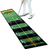 Tapis de putting portable – golfeur en train de putter sur le tapis