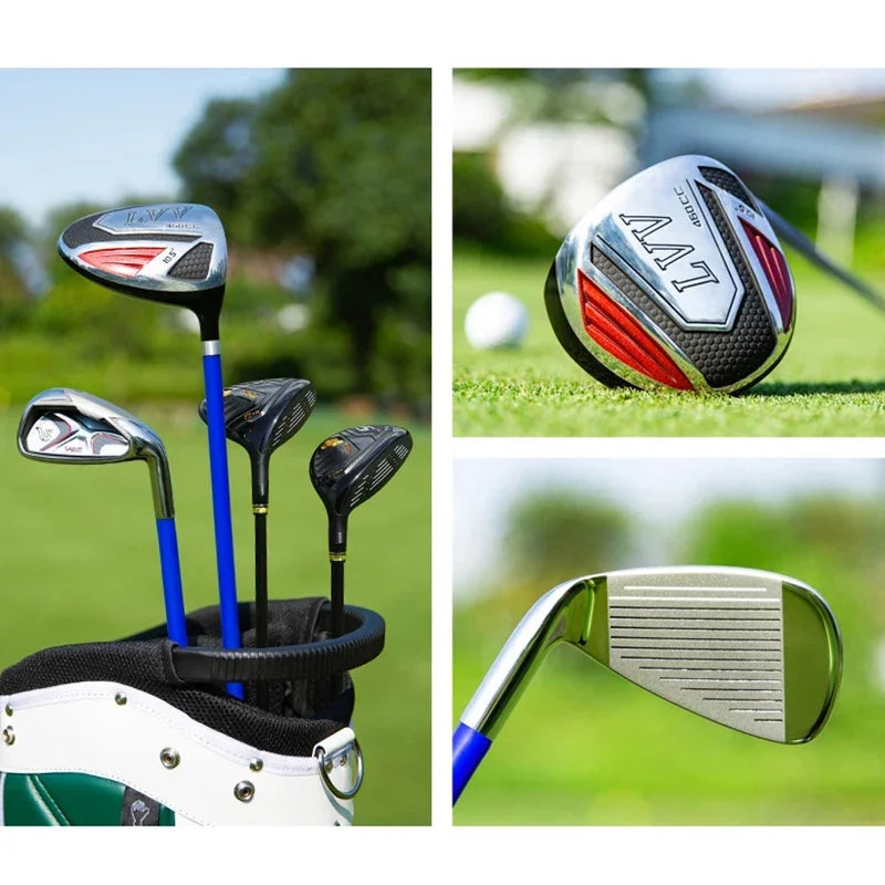 Entraîneur de swing golf – entraîneurs dans un sac et têtes de bois et de fer sur l'herbe