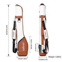 Sac de golf pencil en cuir PU – cotes : 89 cm de haut, 19 cm de large, 1,26 kg