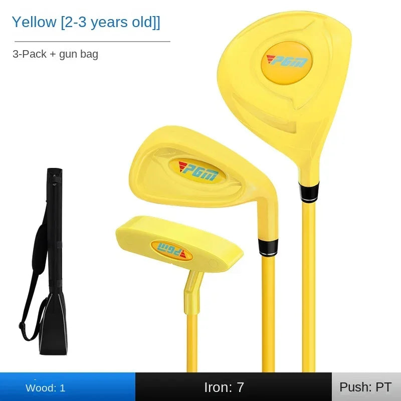 Set de golf enfant – set jaune pour 2 à 3 ans avec bois, fer 7, putter et sac