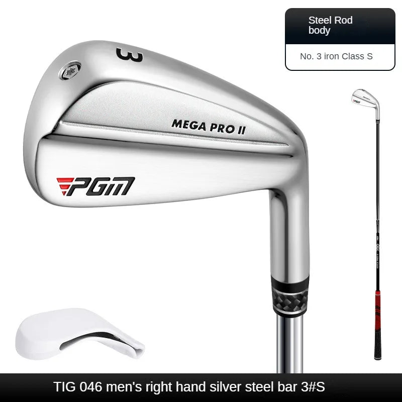 Fer de golf à l'unité argent – fer n° 3, manche acier, flex Stiff
