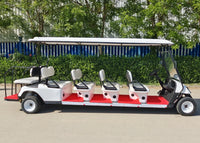Voiturette de golf électrique multifonction blanche 10 places – vue de profil