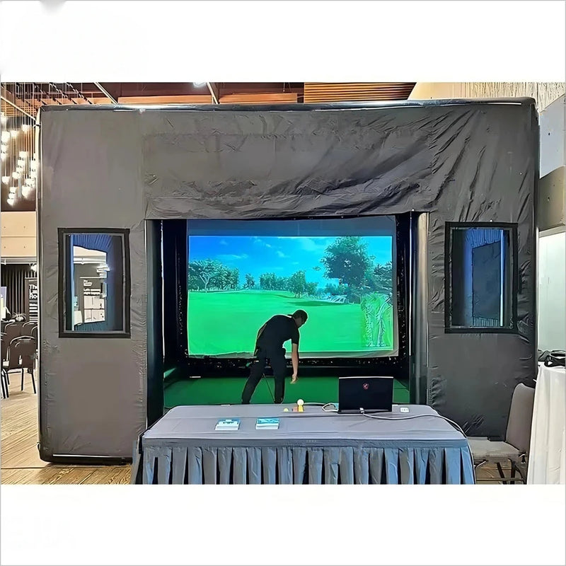 Cage de golf gonflable 3 x 4 x 3 m avec écran de projection et pompe à air