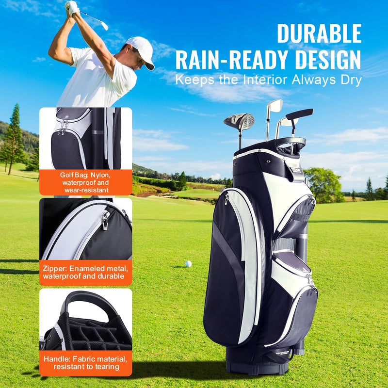 Sac de golf chariot – nylon étanche, fermetures en métal et poignée en tissu