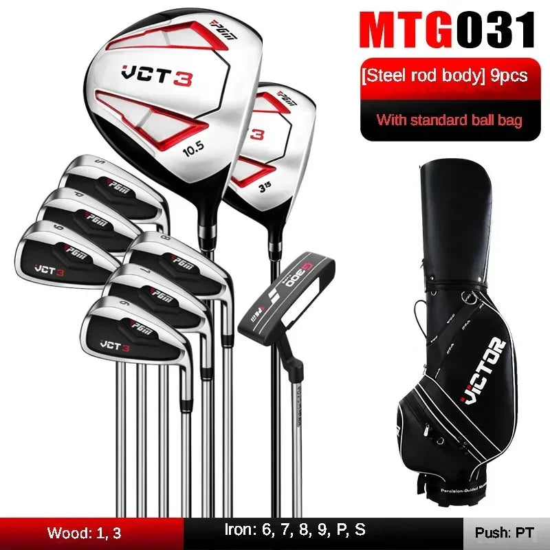 Set de golf complet homme droitier – 9 clubs à manche acier avec sac noir