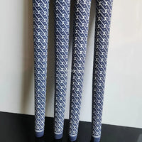 Grips de golf bleu marine et blanc – quatre grips debout, motif en relief