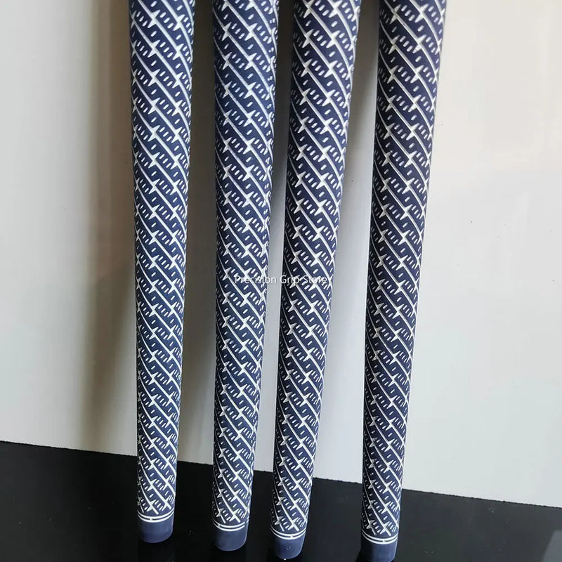 Grips de golf bleu marine et blanc – quatre grips debout, motif en relief