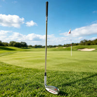 Wedge de golf haute rotation – wedge debout sur le fairway devant le green