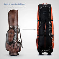 Housse de voyage golf pliable – sac de golf glissé à l'intérieur de la housse noire et orange