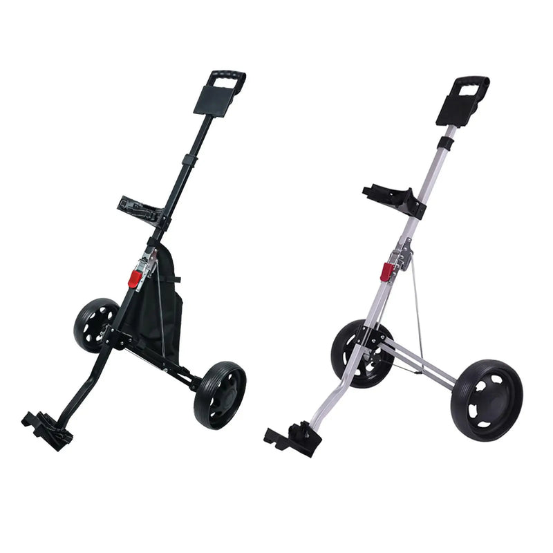 Chariot de golf manuel pliable à 2 roues en fer noir, 120 cm, replié à 40 x 41 x 60 cm