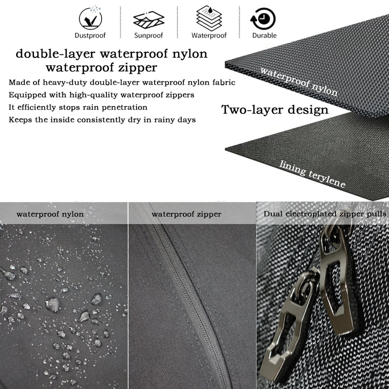 Housse de pluie sac de golf – nylon étanche à double couche, fermeture éclair étanche et tirettes métalliques