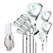 Set de golf complet femme 11 ou 4 clubs manches acier ou carbone