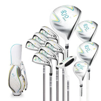 Set de golf complet femme 11 ou 4 clubs manches acier ou carbone