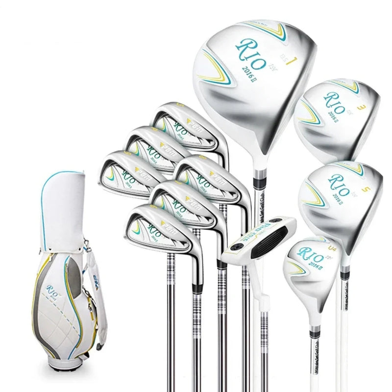 Set de golf complet femme 11 ou 4 clubs manches acier ou carbone