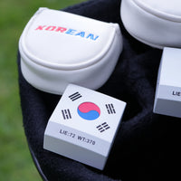 Putter maillet cubique – couvre-putter blanc et tête à motif de drapeau coréen